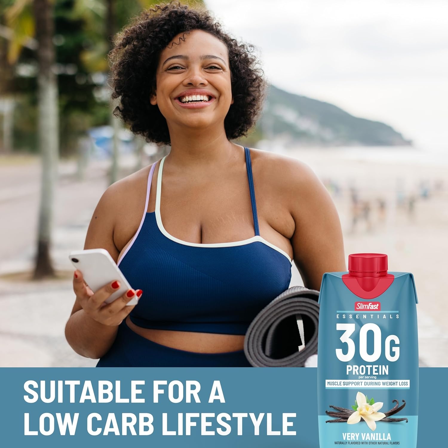 image:imageSlimFast Essentials 30g Protein Shake Chocolate Protein Shakes Ready to Drink Muscle Support 1g Sugar 25 Vitamins and Minerals 3g Net Carbs Ultimate Chocolate 12 CountVanilla