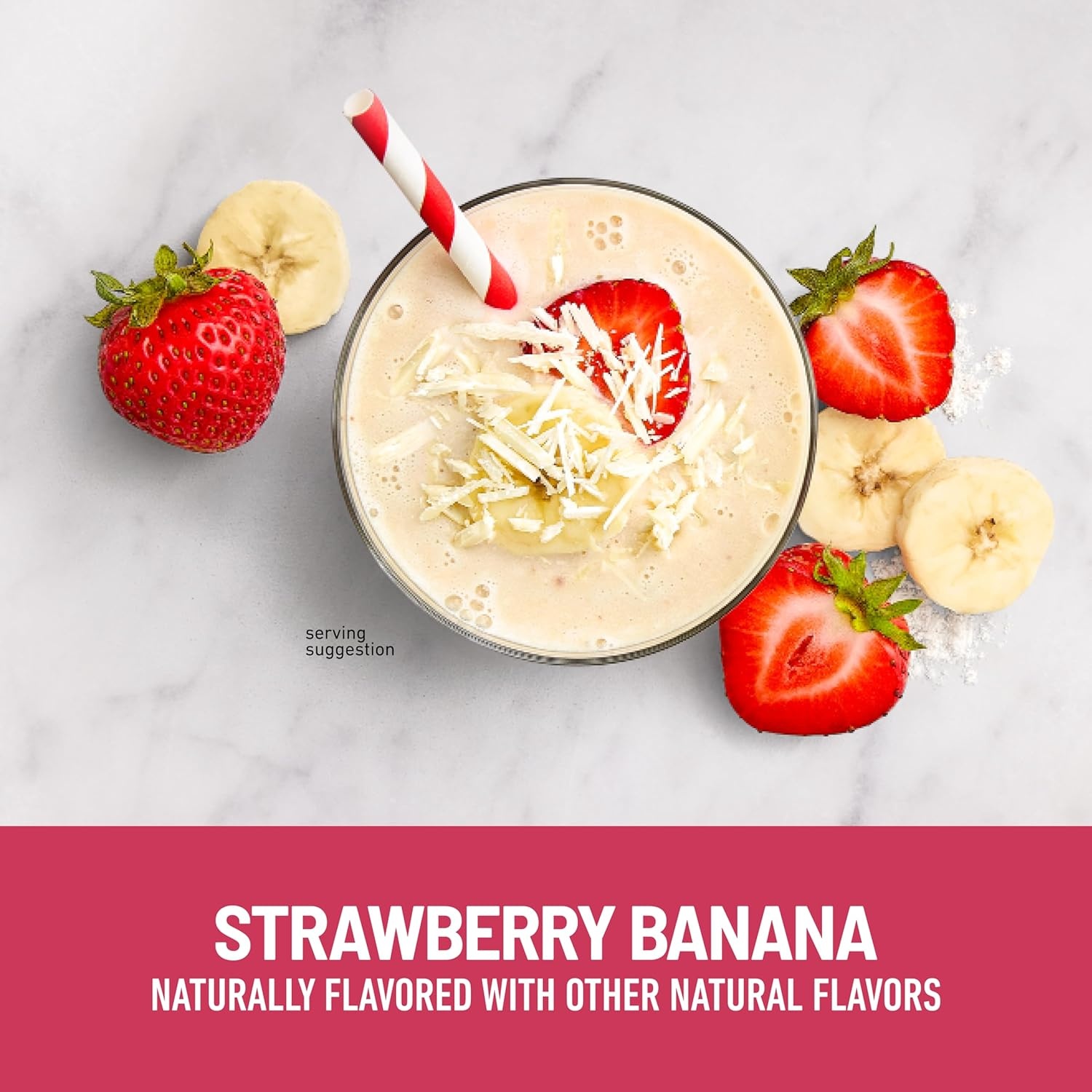 image:imageSlimFast High Protein Smoothie Mix Plus Fruit Powder High Protein Meal Replacement Powder Fiber Vitamin C 21 Servings 129 Pounds Triple Berry Vanilla Packaging May VaryStrawberry Banana
