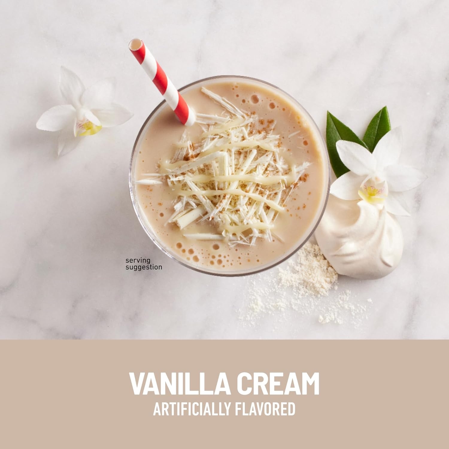 image:imageSlimFast High Protein Smoothie Mix Plus Fruit Powder High Protein Meal Replacement Powder Fiber Vitamin C 21 Servings 129 Pounds Triple Berry Vanilla Packaging May VaryVanilla Cream