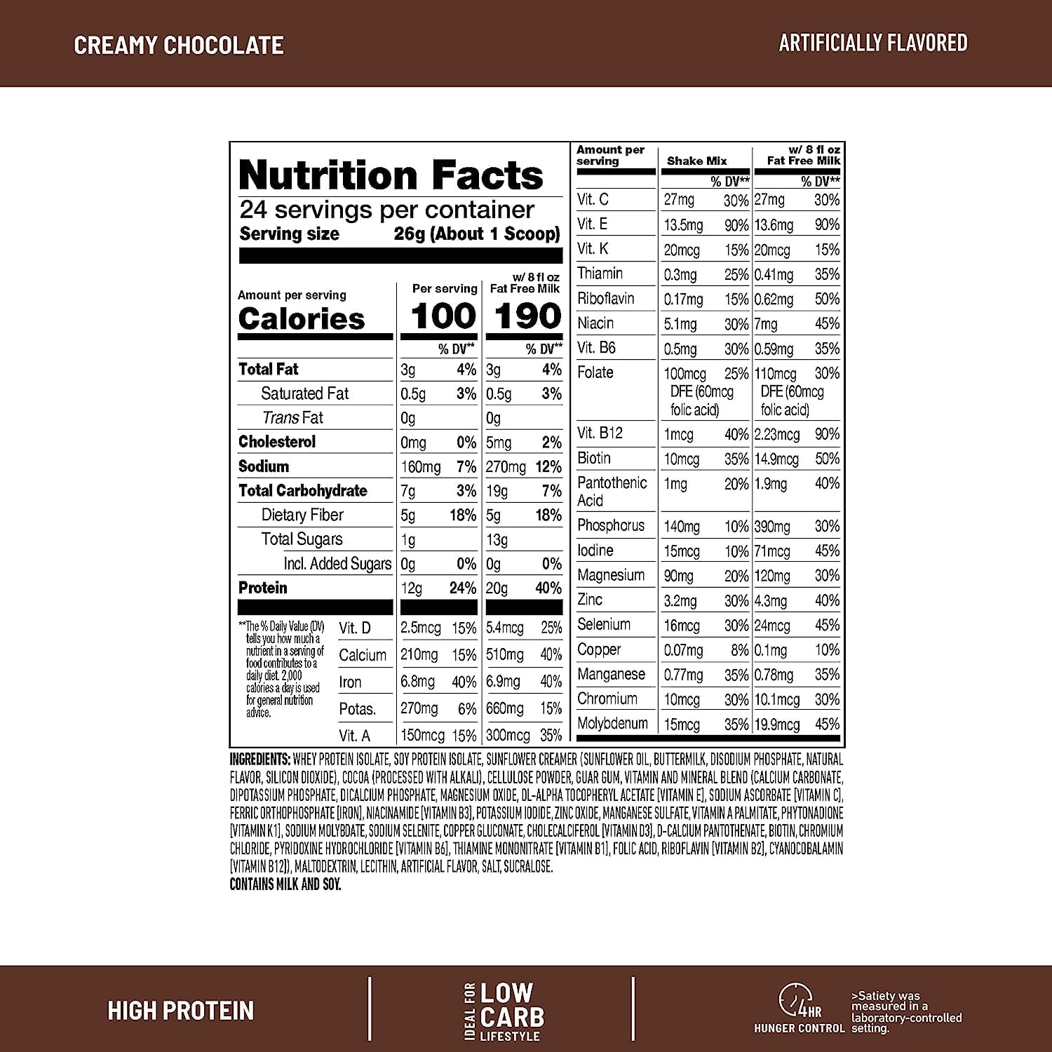 image:imageSlimFast High Protein Smoothie Mix Plus Fruit Powder High Protein Meal Replacement Powder Fiber Vitamin C 21 Servings 129 Pounds Triple Berry Vanilla Packaging May VaryCreamy Chocolate