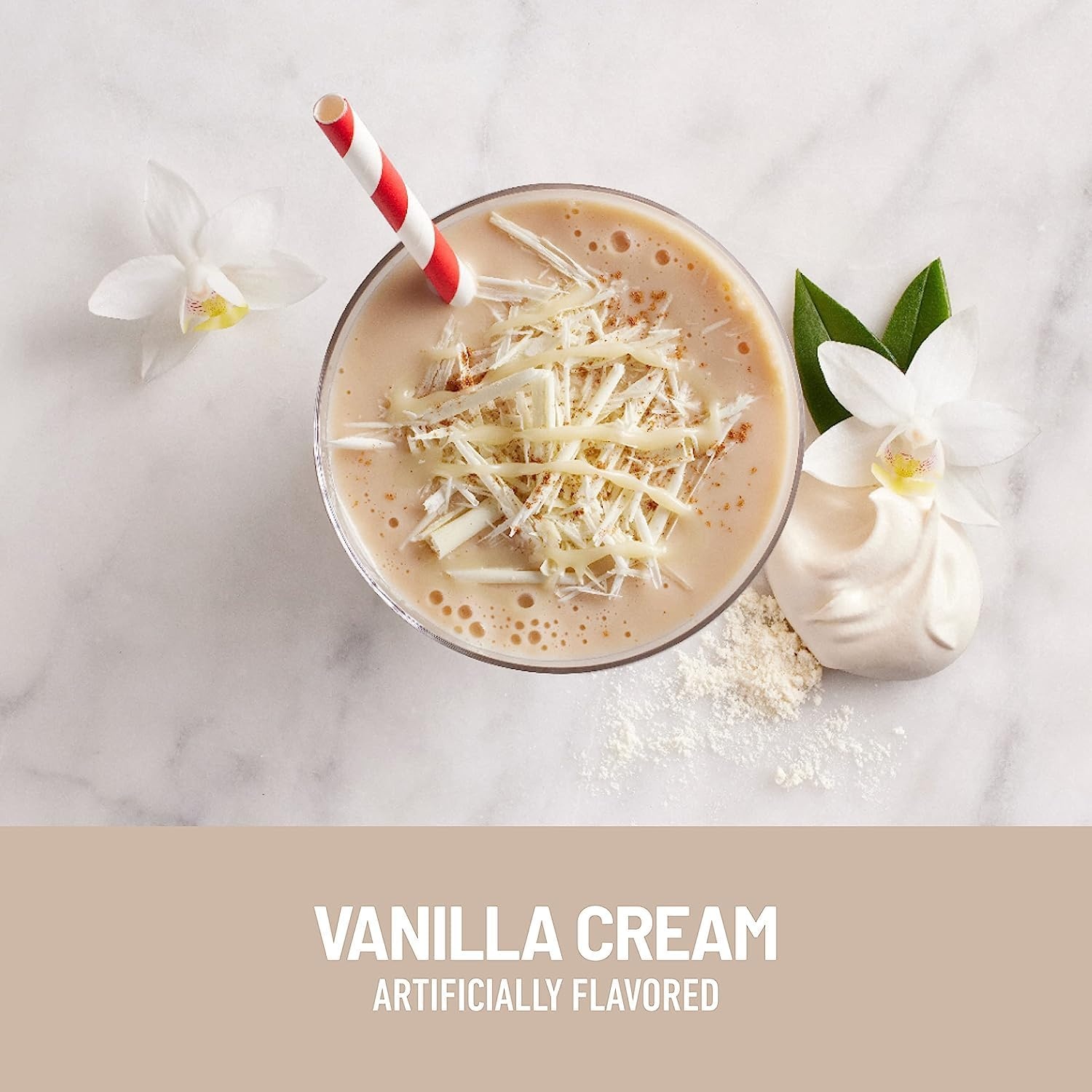 image:imageSlimFast High Protein Smoothie Mix Plus Fruit Powder High Protein Meal Replacement Powder Fiber Vitamin C 21 Servings 129 Pounds Triple Berry Vanilla Packaging May VaryVanilla Cream