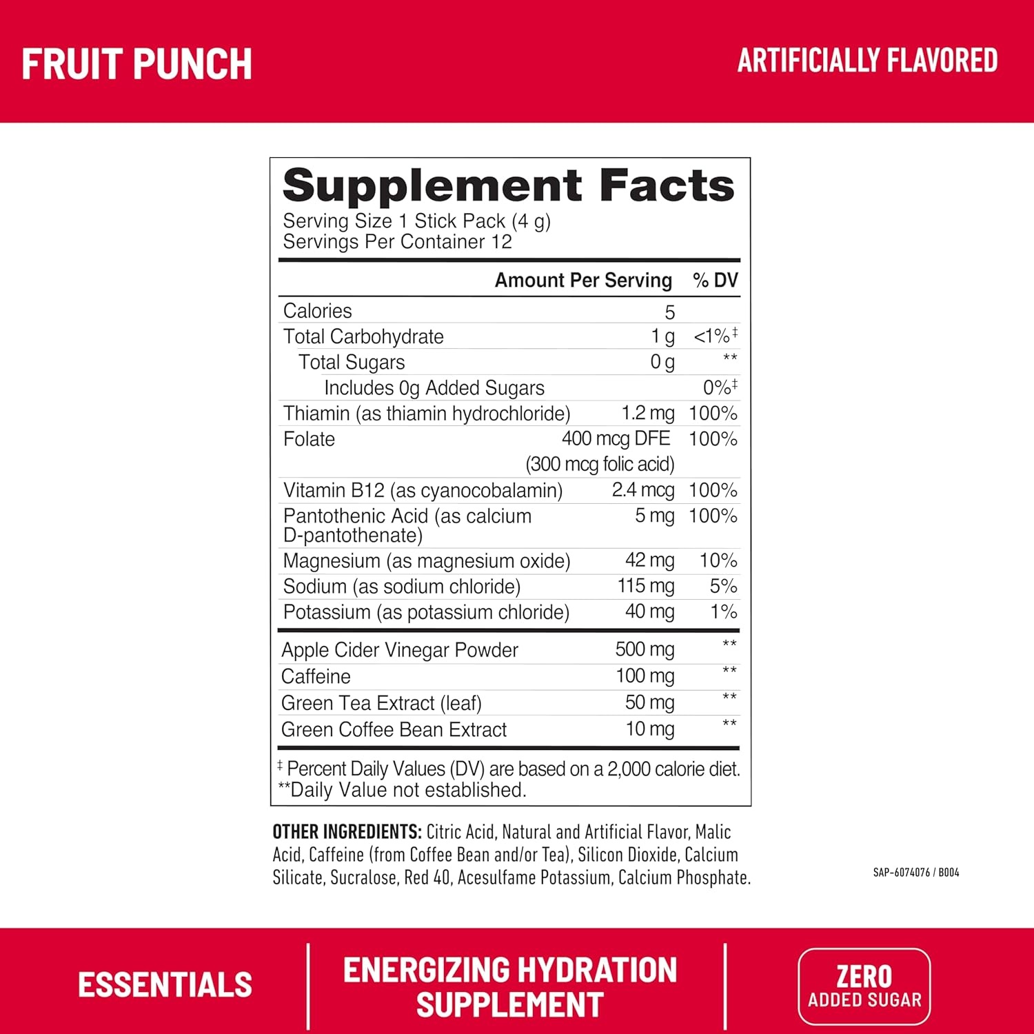 image:imageSlimFast Hydration Packets Intermittent Fasting Electrolytes Intermittent Fasting Powder Energy Powder Drink Mix Caffeine Electrolytes for Hydration Berry Lemonade 12 Count Pack of 2Fruit Punch
