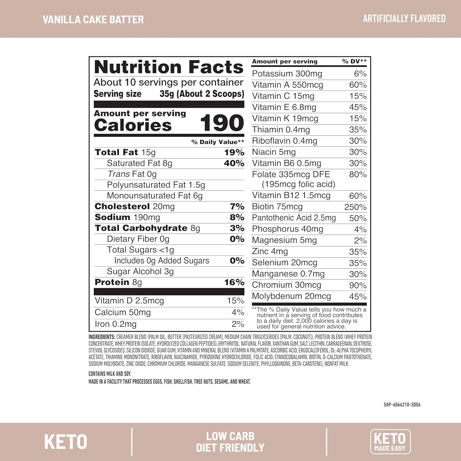 image:imageSlimFast Keto Meal Replacement Powder Keto Meal Replacement Shake Low Carb Whey Protein Collagen Protein Grass Fed Butter Weight Loss Shakes Powder Gluten Free Vanilla Cake Batter 10 ServingsVanilla Cake Batter