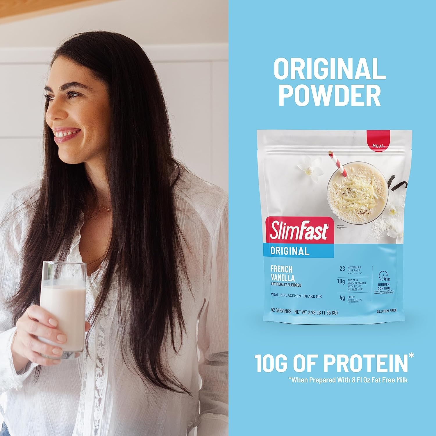 image:imageSlimFast Meal Replacement Powder Original Rich Chocolate Royale Weight Loss Shake Mix 10g of Protein 52 Servings Packaging May VaryFrench Vanilla