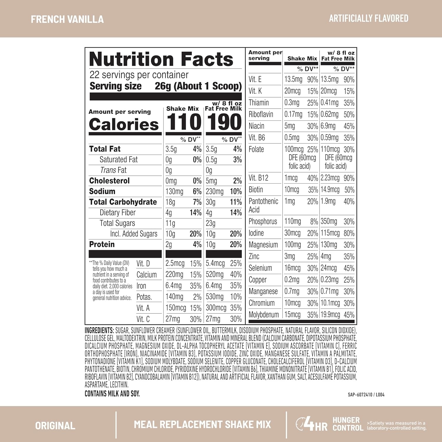 image:imageSlimFast Meal Replacement Powder Original Strawberries amp Cream Weight Loss Shake Mix 10g of Protein 14 Servings Pack of 3 Packaging May VaryFrench Vanilla