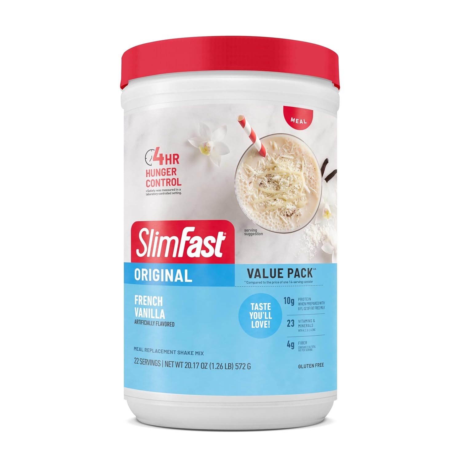 image:imageSlimFast Meal Replacement Powder Original Strawberries amp Cream Weight Loss Shake Mix 10g of Protein 14 Servings Pack of 3 Packaging May VaryFrench Vanilla