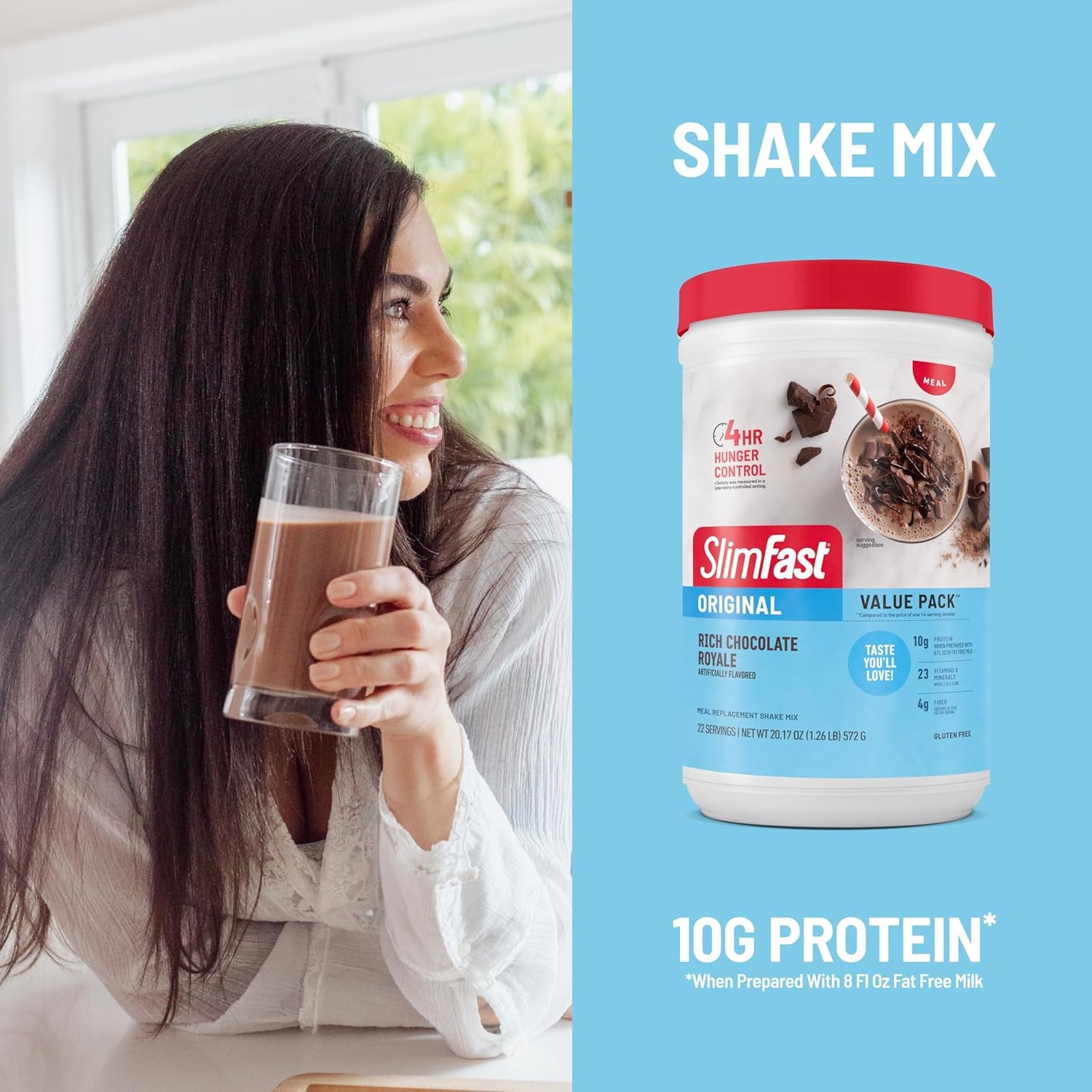 image:imageSlimFast Meal Replacement Powder Original Strawberries amp Cream Weight Loss Shake Mix 10g of Protein 14 Servings Pack of 3 Packaging May VaryRich Chocolate Royale