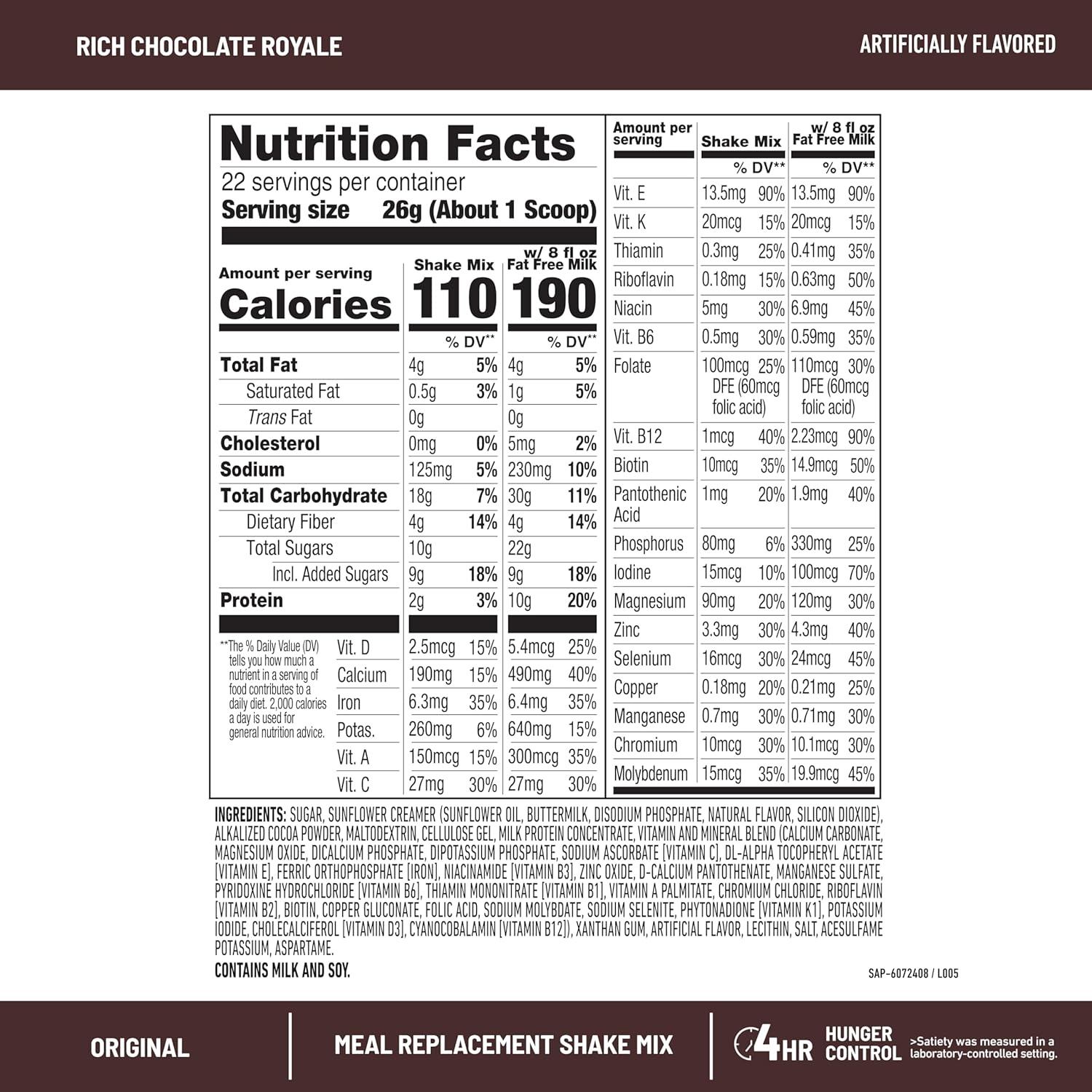 image:imageSlimFast Meal Replacement Powder Original Strawberries amp Cream Weight Loss Shake Mix 10g of Protein 14 Servings Pack of 3 Packaging May VaryRich Chocolate Royale