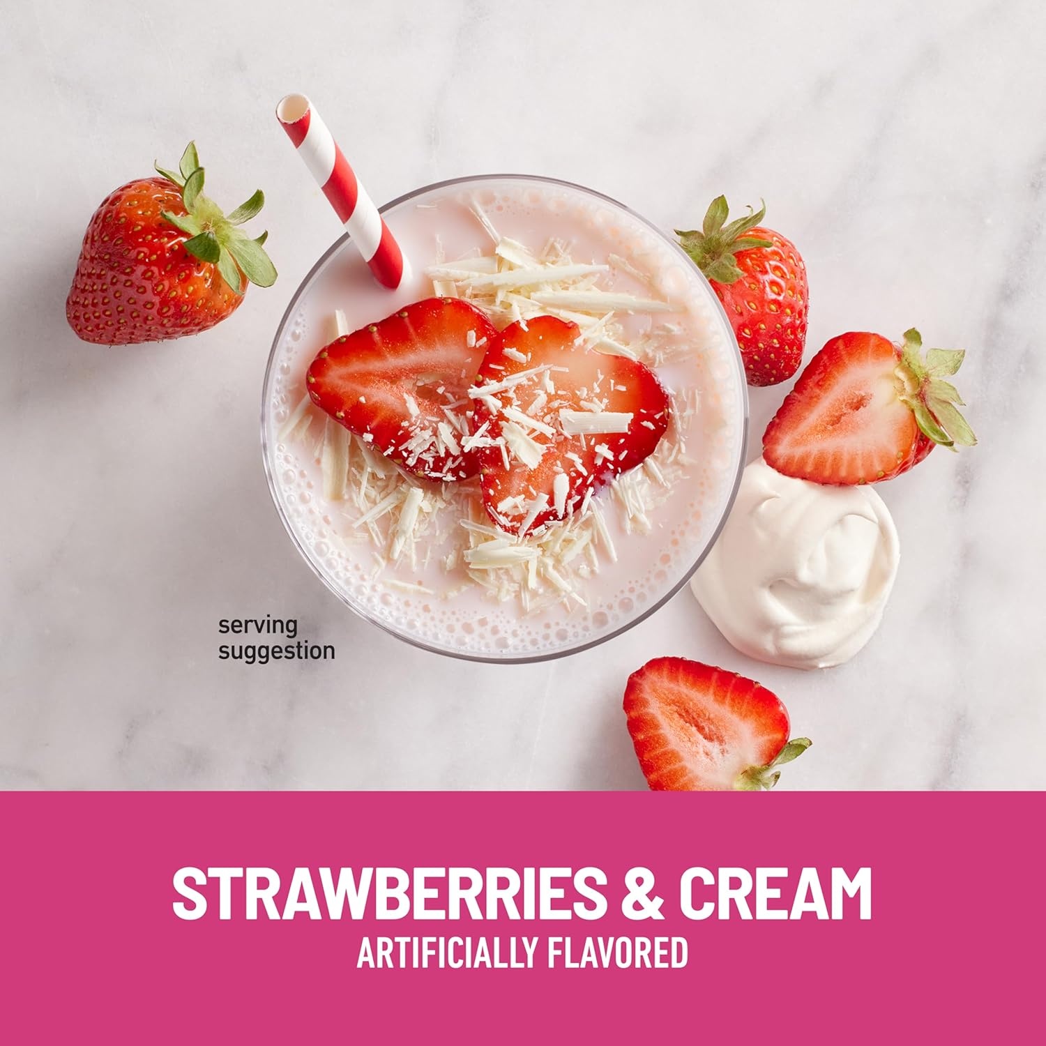 image:imageSlimFast Meal Replacement Powder Original Strawberries amp Cream Weight Loss Shake Mix 10g of Protein 14 Servings Pack of 3 Packaging May VaryStrawberries Cream