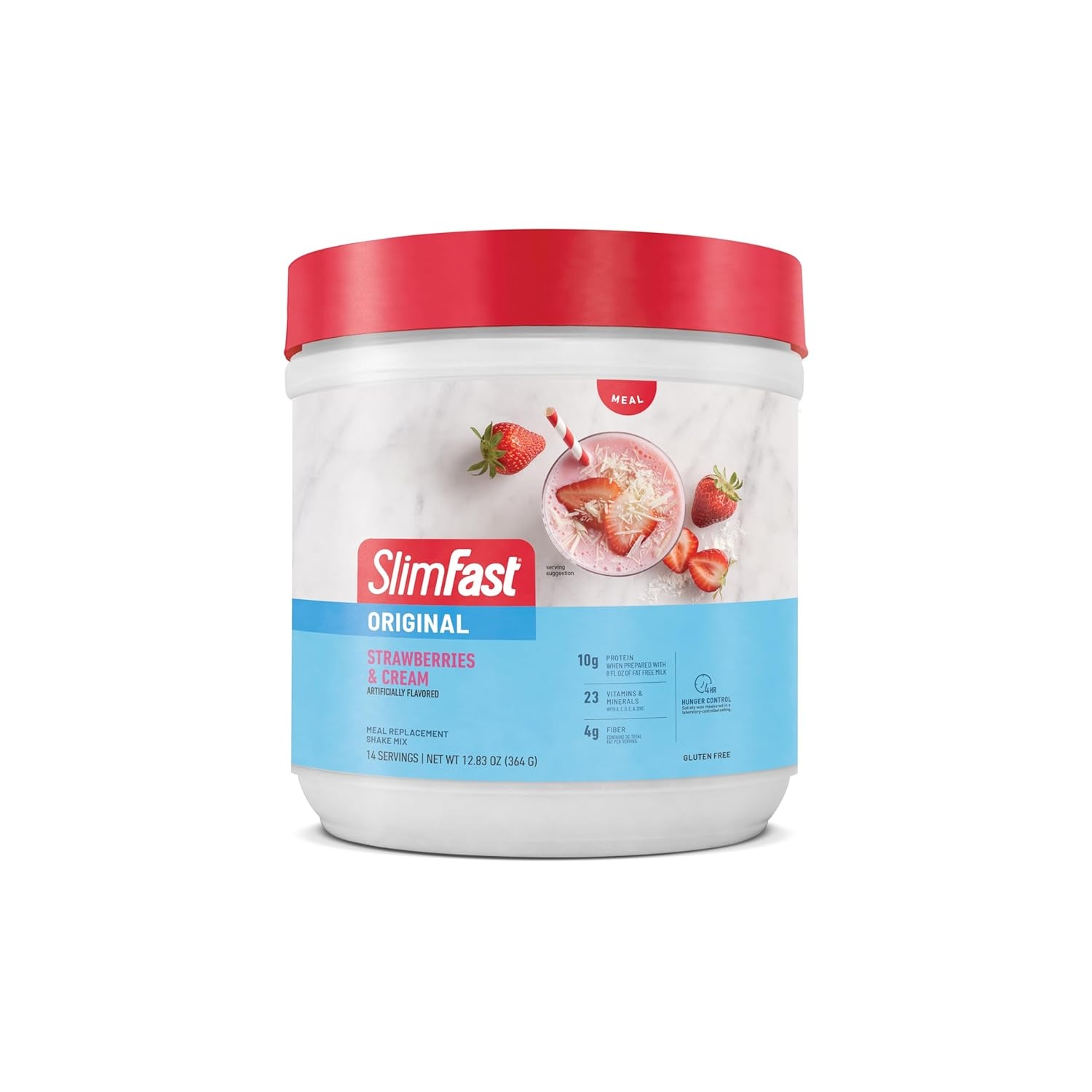 image:imageSlimFast Meal Replacement Powder Original Strawberries amp Cream Weight Loss Shake Mix 10g of Protein 14 Servings Pack of 3 Packaging May VaryStrawberries Cream