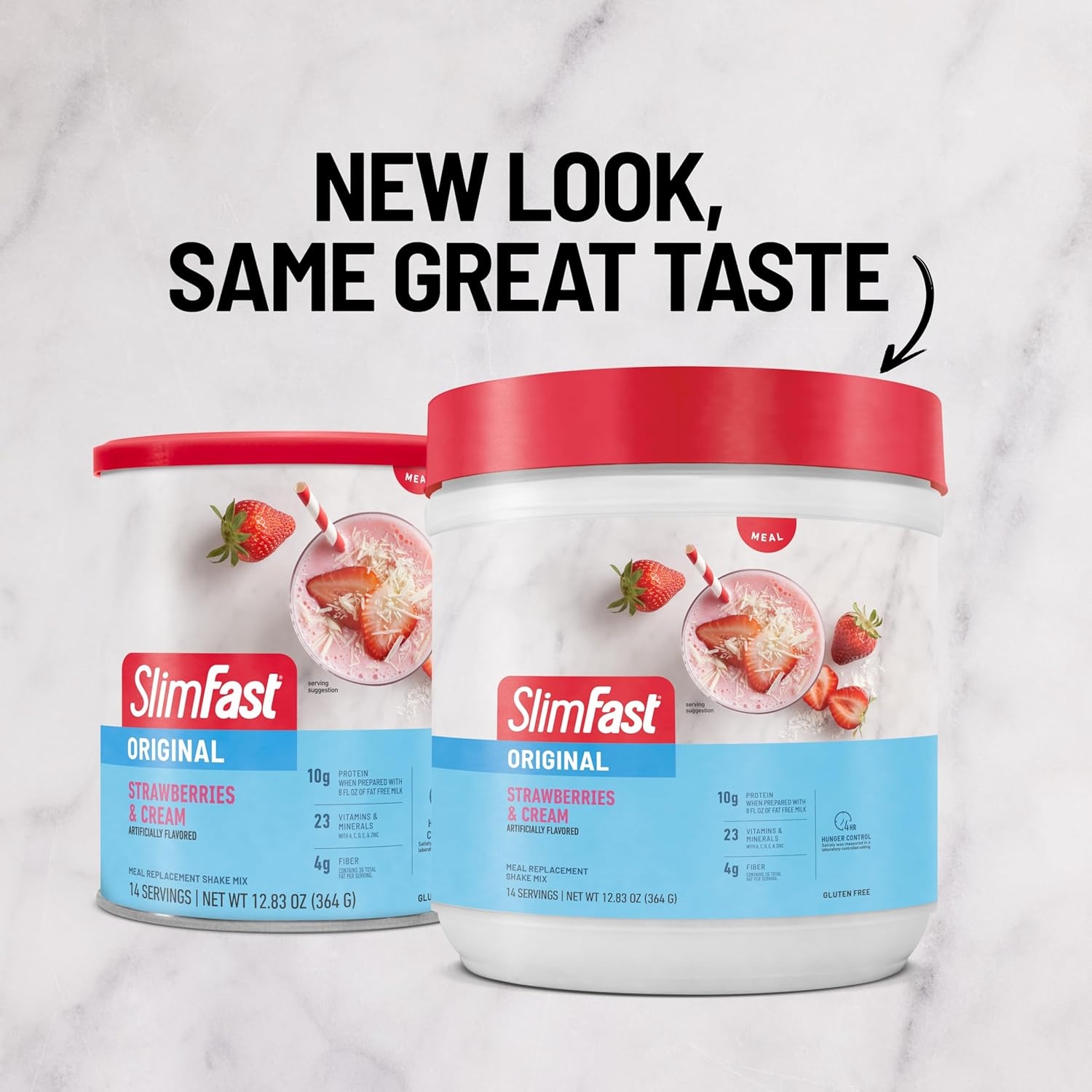 image:imageSlimFast Meal Replacement Powder Original Strawberries amp Cream Weight Loss Shake Mix 10g of Protein 14 Servings Pack of 3 Packaging May VaryStrawberries Cream