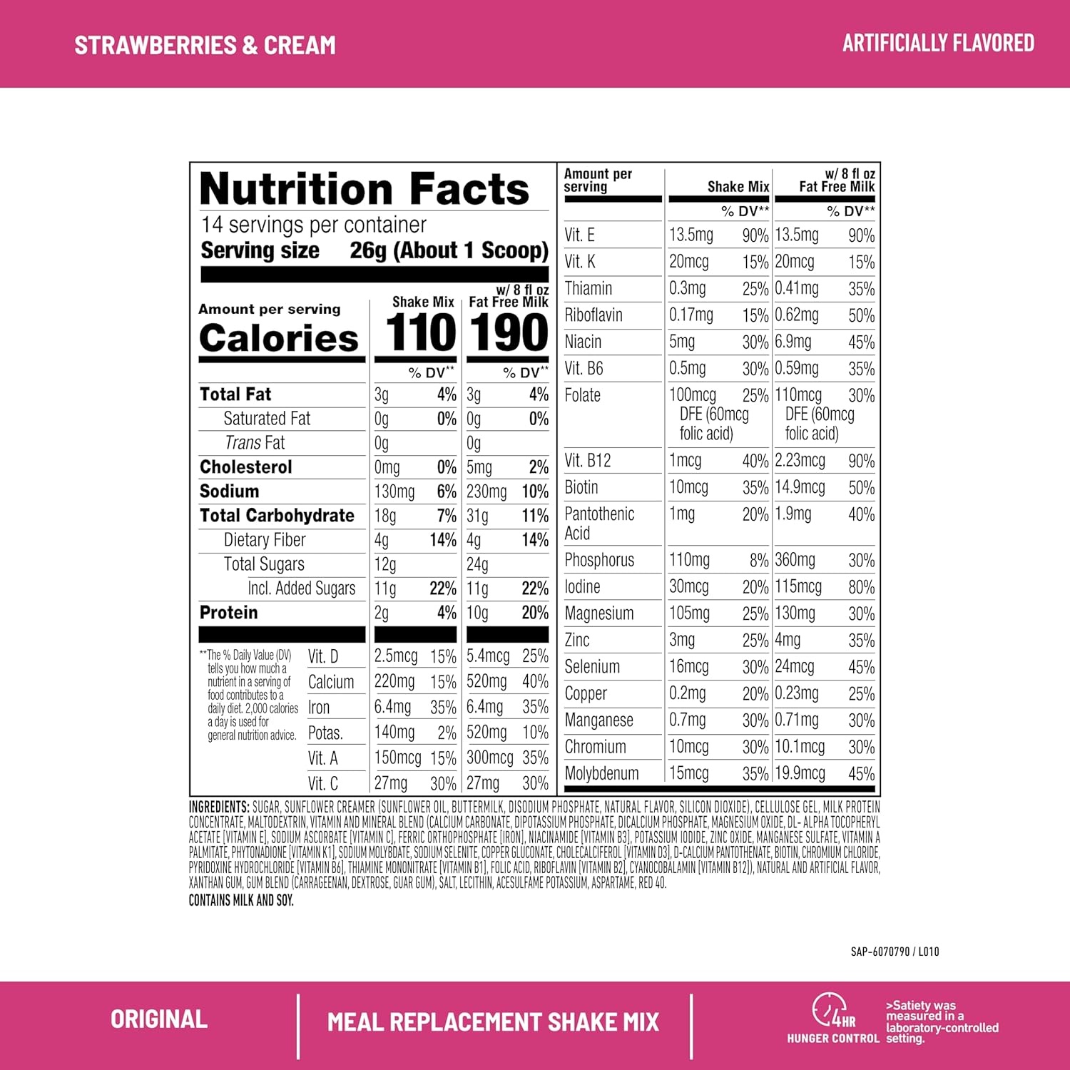 image:imageSlimFast Meal Replacement Powder Original Strawberries amp Cream Weight Loss Shake Mix 10g of Protein 14 Servings Pack of 3 Packaging May VaryStrawberries Cream