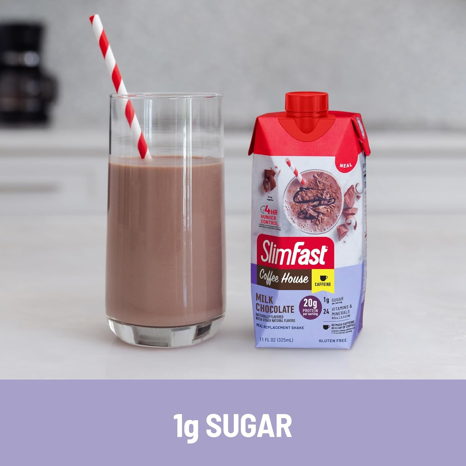 image:imageSlimFast Protein Shake NEW Milk Chocolate 20g Protein Meal Replacement Shake Ready to Drink High Protein with Low Carb and Low Sugar 24 Vitamins and Minerals 11 Fl Oz Pack of 1211 Fl Oz Pack of 12