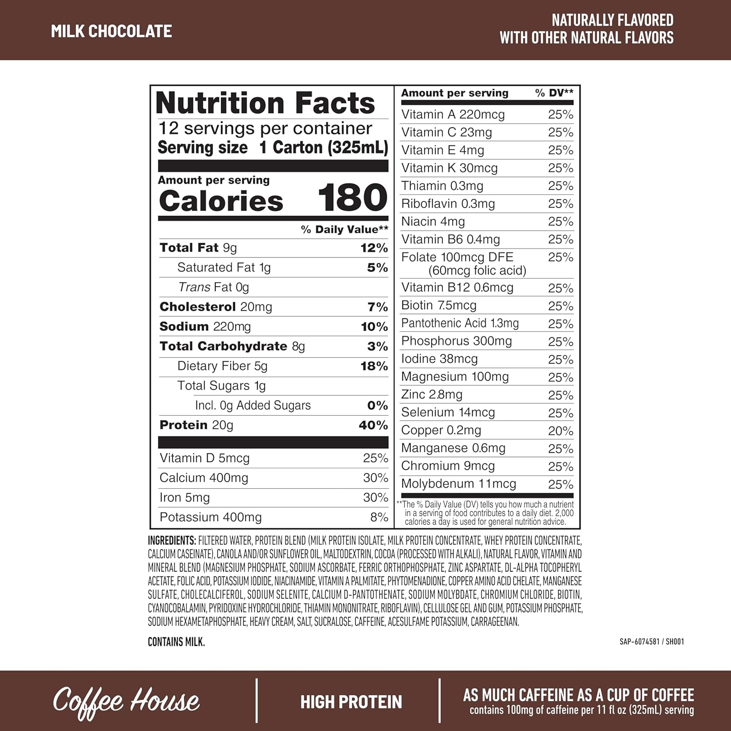 image:imageSlimFast Protein Shake NEW Milk Chocolate 20g Protein Meal Replacement Shake Ready to Drink High Protein with Low Carb and Low Sugar 24 Vitamins and Minerals 11 Fl Oz Pack of 1211 Fl Oz Pack of 12