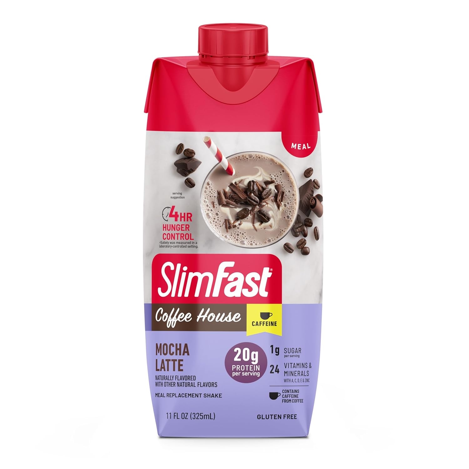 image:imageSlimFast Protein Shake NEW Mocha Latte 20g Protein Meal Replacement Shake Ready to Drink High Protein with Low Carb and Low Sugar 24 Vitamins and Minerals 11 Fl Oz Pack of 12