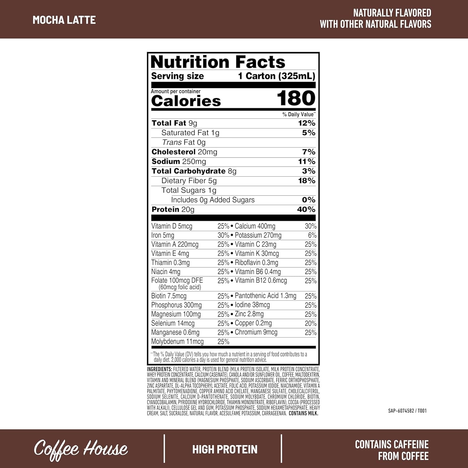 image:imageSlimFast Protein Shake NEW Mocha Latte 20g Protein Meal Replacement Shake Ready to Drink High Protein with Low Carb and Low Sugar 24 Vitamins and Minerals 11 Fl Oz Pack of 12