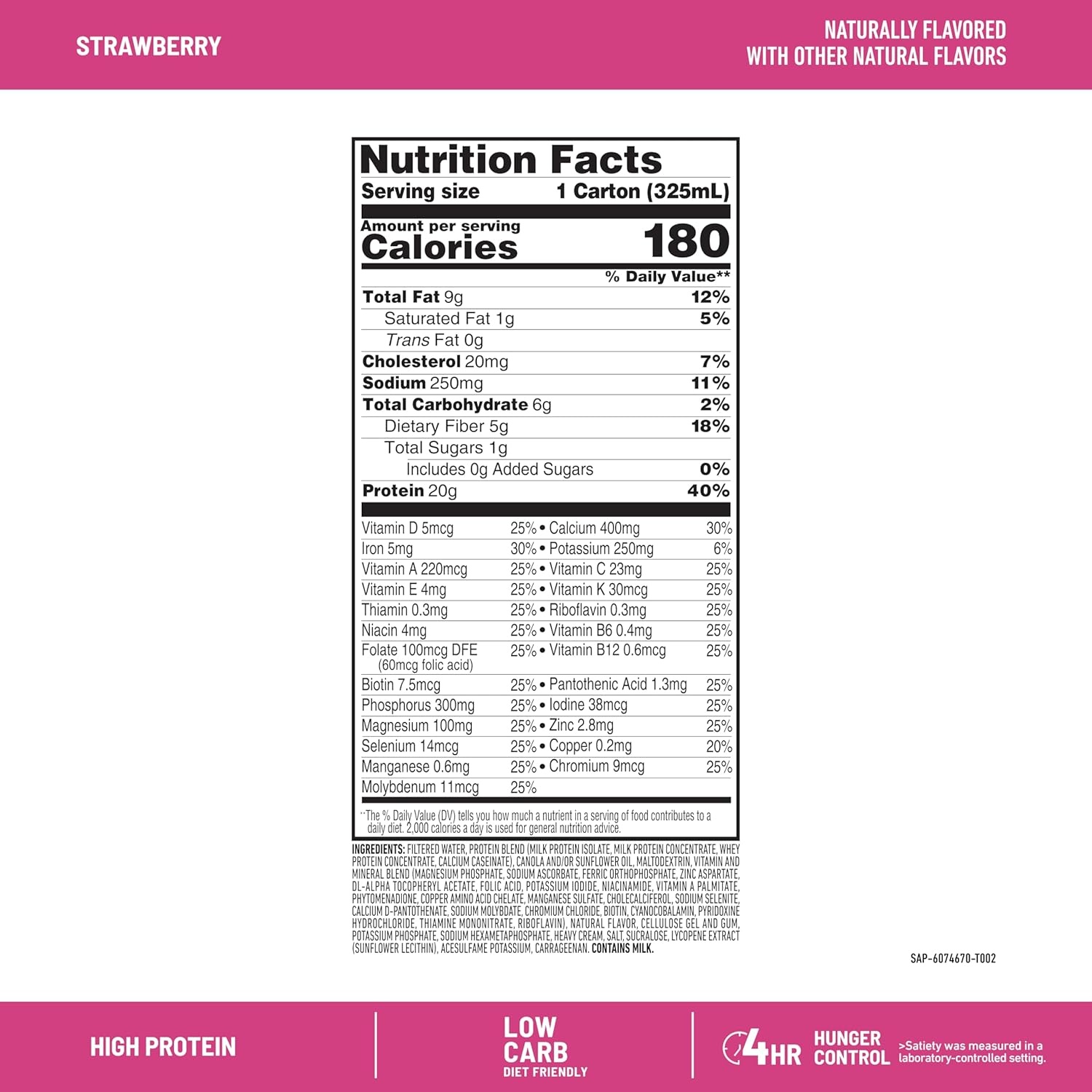 image:imageSlimFast Protein Shake Strawberry 20g Protein Meal Replacement Shake Ready to Drink High Protein with Low Carb and Low Sugar 24 Vitamins and Minerals 12 Count Pack of 1 Packaging May Vary11 Fl Oz Pack of 12