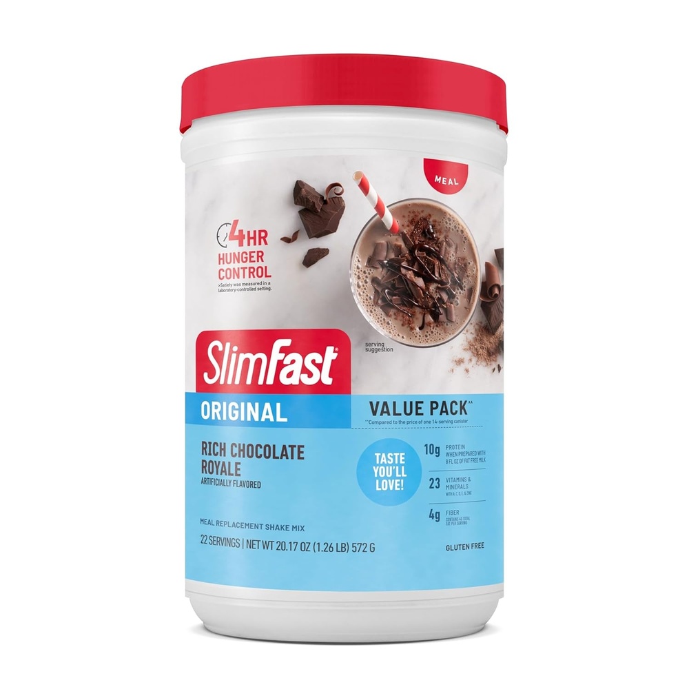 image:imageSlimFast Meal Replacement Powder Original Strawberries amp Cream Weight Loss Shake Mix 10g of Protein 14 Servings Pack of 3 Packaging May VaryRich Chocolate Royale