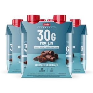SlimFast Essentials 30g Protein Shake Chocolate, Protein Shakes Ready to Drink, Muscle Support, 1g Sugar, 25 Vitamins and Minerals, 3g Net Carbs, Ultimate Chocolate, 12 Count(Ultimate Chocolate)