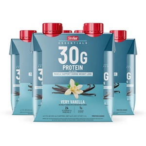 SlimFast Essentials 30g Protein Shake Chocolate, Protein Shakes Ready to Drink, Muscle Support, 1g Sugar, 25 Vitamins and Minerals, 3g Net Carbs, Ultimate Chocolate, 12 Count(Vanilla)